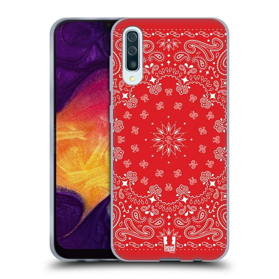 Head Case Designs Classic Paisley Bandana Red Soft Gel Case Compatible with Samsung Galaxy A50/A30s (2019)
