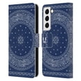 thumbnail image 1 of Head Case Designs Classic Paisley Bandana Round Blue Leather Book Wallet Case Cover Compatible with Samsung Galaxy S22 5G, 1 of 6