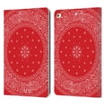 thumbnail image 1 of Head Case Designs Classic Paisley Bandana Round Red Leather Book Wallet Case Cover Compatible with Apple iPad 9.7 2017 / iPad 9.7 2018, 1 of 6