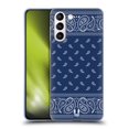 thumbnail image 1 of Head Case Designs Classic Paisley Bandana Square Blue Soft Gel Case Compatible with Samsung Galaxy S21+ 5G, 1 of 7