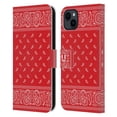 thumbnail image 1 of Head Case Designs Classic Paisley Bandana Square Red Leather Book Wallet Case Cover Compatible with Apple iPhone 15 Plus, 1 of 6