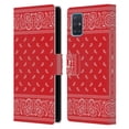 thumbnail image 1 of Head Case Designs Classic Paisley Bandana Square Red Leather Book Wallet Case Cover Compatible with Samsung Galaxy A51 (2019), 1 of 6