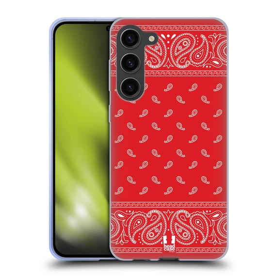 Head Case Designs Classic Paisley Bandana Square Red Soft Gel Case Compatible with Samsung Galaxy S23+ 5G