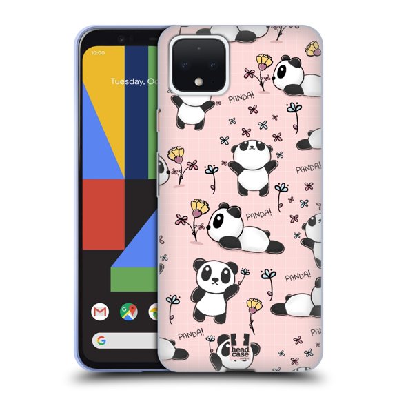 Head Case Designs Cutesy Doodles Panda Soft Gel Case Compatible with Google Pixel 4