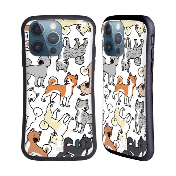 Head Case Designs Dog Breed Patterns 2 Akita Hybrid Case Compatible with Apple iPhone 13 Pro