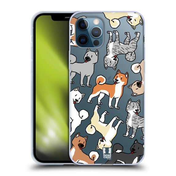 Head Case Designs Dog Breed Patterns 2 Akita Soft Gel Case Compatible with Apple iPhone 12 / iPhone 12 Pro