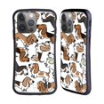 thumbnail image 1 of Head Case Designs Dog Breed Patterns 2 Basset Hound Hybrid Case Compatible with Apple iPhone 14 Pro, 1 of 7