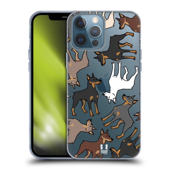 Head Case Designs Dog Breed Patterns 2 Doberman Soft Gel Case Compatible with Apple iPhone 13 Pro Max