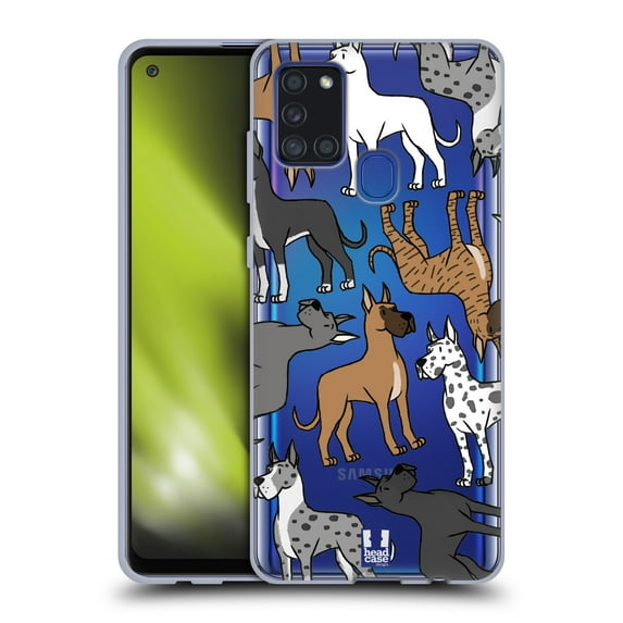 Head Case Designs Dog Breed Patterns 2 Great Dane Soft Gel Case Compatible with Samsung Galaxy A21s (2020)