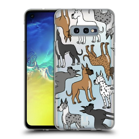 Head Case Designs Dog Breed Patterns 2 Great Dane Soft Gel Case Compatible with Samsung Galaxy S10e
