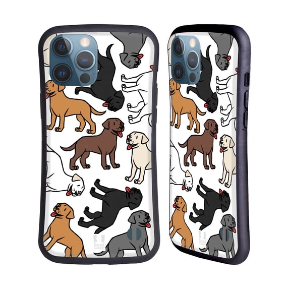 Head Case Designs Dog Breed Patterns 2 Labrador Retriever Hybrid Case Compatible with Apple iPhone 13 Pro Max