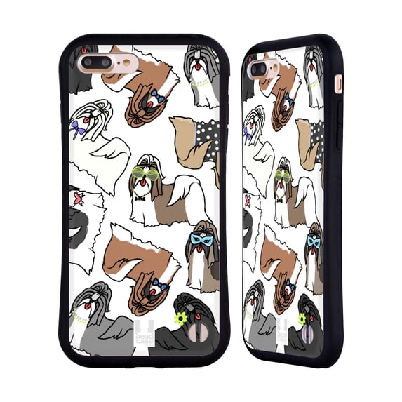 Head Case Designs Dog Breed Patterns 2 Shih Tzu Hybrid Case Compatible with Apple iPhone 7 Plus / iPhone 8 Plus