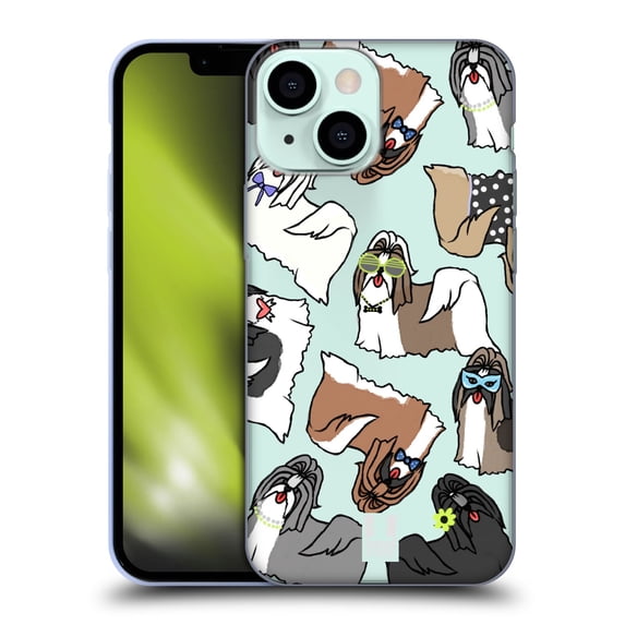 Head Case Designs Dog Breed Patterns 2 Shih Tzu Soft Gel Case Compatible with Apple iPhone 13 Mini
