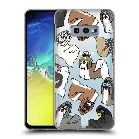 Head Case Designs Dog Breed Patterns 2 Shih Tzu Soft Gel Case Compatible with Samsung Galaxy S10e