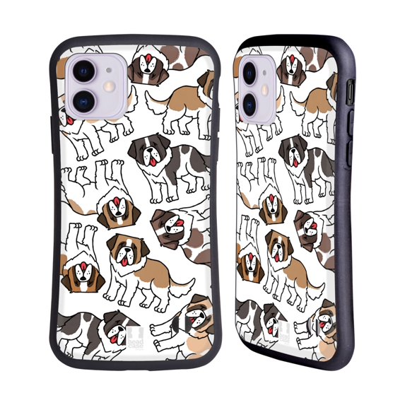 Head Case Designs Dog Breed Patterns 2 St. Bernard Hybrid Case Compatible with Apple iPhone 11