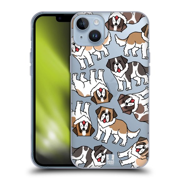 Head Case Designs Dog Breed Patterns 2 St. Bernard Soft Gel Case Compatible with Apple iPhone 14 Plus