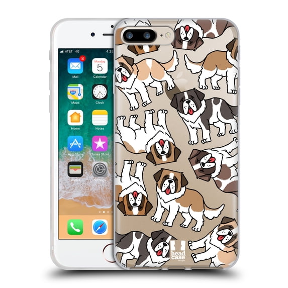 Head Case Designs Dog Breed Patterns 2 St. Bernard Soft Gel Case Compatible with Apple iPhone 7 Plus / iPhone 8 Plus