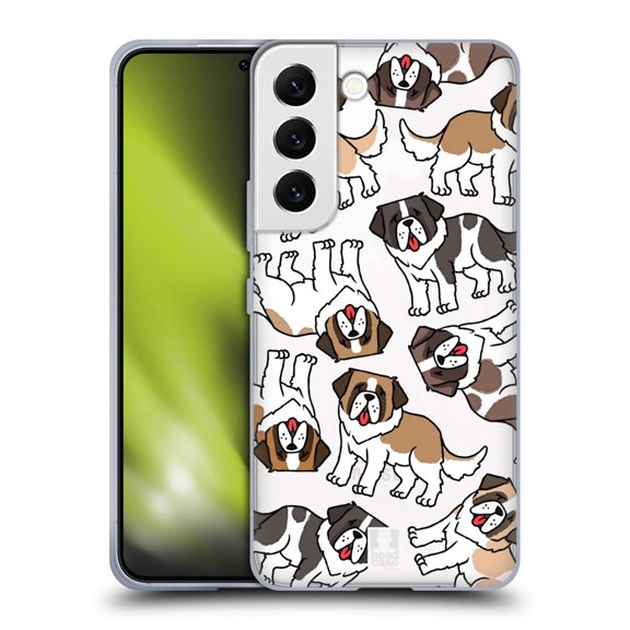 Head Case Designs Dog Breed Patterns 2 St. Bernard Soft Gel Case Compatible with Samsung Galaxy S22 5G