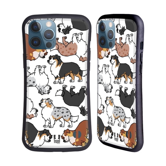 Head Case Designs Dog Breed Patterns 3 Australian Shepherd Hybrid Case Compatible with Apple iPhone 13 Pro Max
