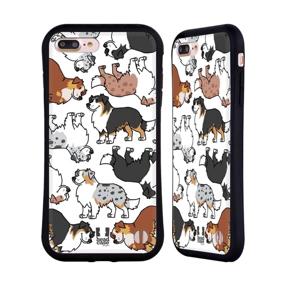 Head Case Designs Dog Breed Patterns 3 Australian Shepherd Hybrid Case Compatible with Apple iPhone 7 Plus / iPhone 8 Plus