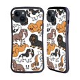 thumbnail image 1 of Head Case Designs Dog Breed Patterns 3 Cavalier King Charles Spaniels Hybrid Case Compatible with Apple iPhone 15 Plus, 1 of 7