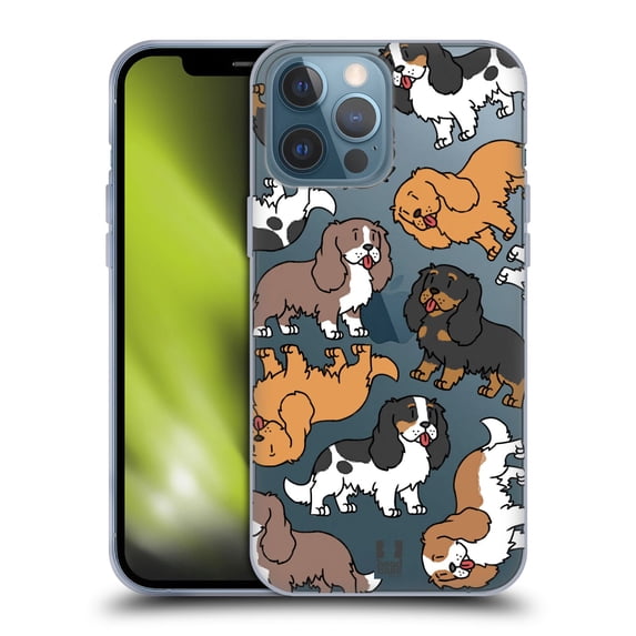 Head Case Designs Dog Breed Patterns 3 Cavalier King Charles Spaniels Soft Gel Case Compatible with Apple iPhone 13 Pro Max