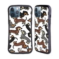 thumbnail image 1 of Head Case Designs Dog Breed Patterns 3 Dachshund Hybrid Case Compatible with Apple iPhone 13 Pro Max, 1 of 7