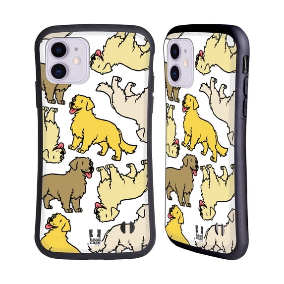 Head Case Designs Dog Breed Patterns 3 Golden Retriever Hybrid Case Compatible with Apple iPhone 11