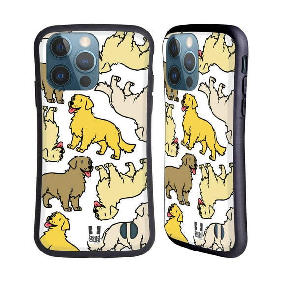 Head Case Designs Dog Breed Patterns 3 Golden Retriever Hybrid Case Compatible with Apple iPhone 13 Pro