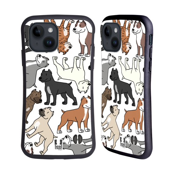 Head Case Designs Dog Breed Patterns 3 Pitbull Terrier Hybrid Case Compatible with Apple iPhone 15