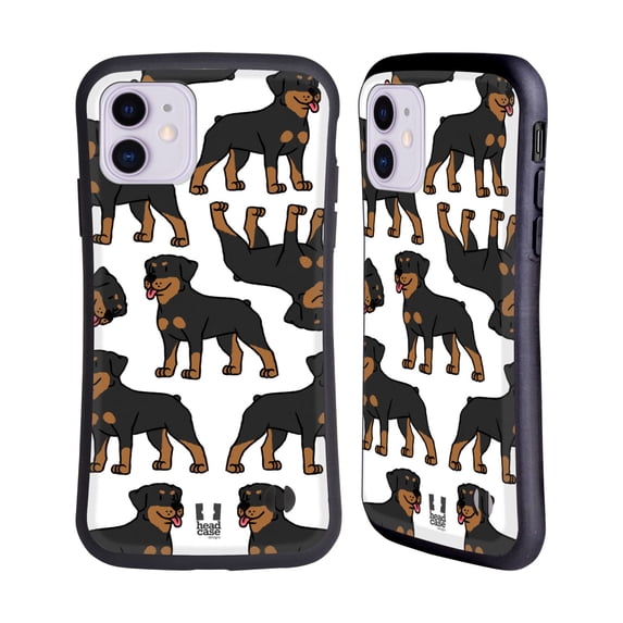 Head Case Designs Dog Breed Patterns 3 Rottweiler Hybrid Case Compatible with Apple iPhone 11