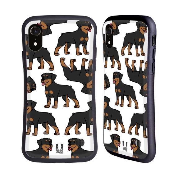 Head Case Designs Dog Breed Patterns 3 Rottweiler Hybrid Case Compatible with Apple iPhone XR