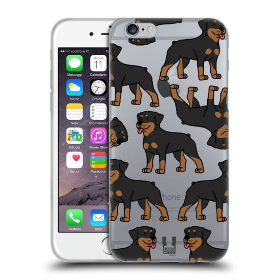 Head Case Designs Dog Breed Patterns 3 Rottweiler Soft Gel Case Compatible with Apple iPhone 6 / iPhone 6s