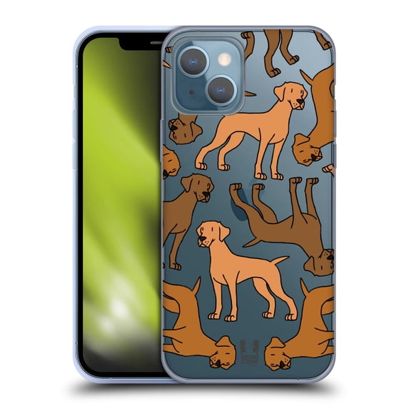 Head Case Designs Dog Breed Patterns 3 Vizslas Soft Gel Case Compatible with Apple iPhone 13