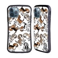 thumbnail image 1 of Head Case Designs Dog Breed Patterns Beagle Hybrid Case Compatible with Apple iPhone 12 / iPhone 12 Pro, 1 of 7