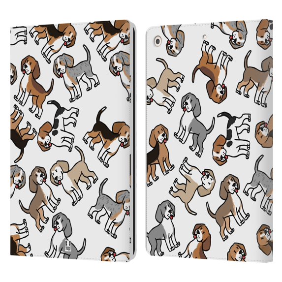 Head Case Designs Dog Breed Patterns Beagle Leather Book Wallet Case Cover Compatible with Apple iPad 10.2 2019/2020/2021