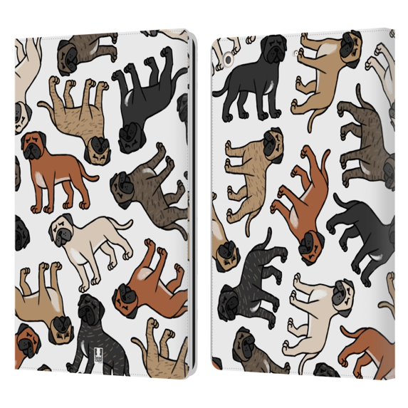 Head Case Designs Dog Breed Patterns Bullmastiff Leather Book Wallet Case Cover Compatible with Apple iPad 10.2 2019/2020/2021