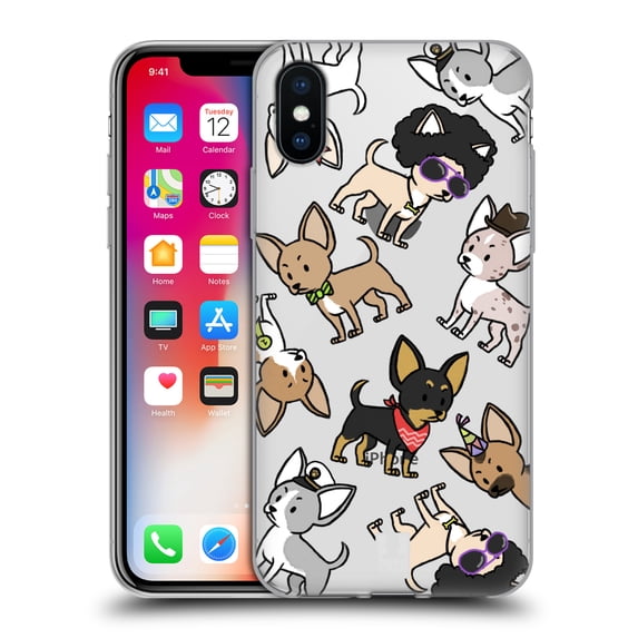 Head Case Designs Dog Breed Patterns Chihuahua Soft Gel Case Compatible with Apple iPhone X / iPhone XS