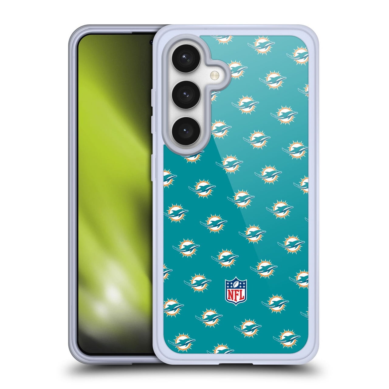 Head Case Designs NFL Miami Dolphins Artwork Patterns Soft Gel Case for Samsung Galaxy S24 5G