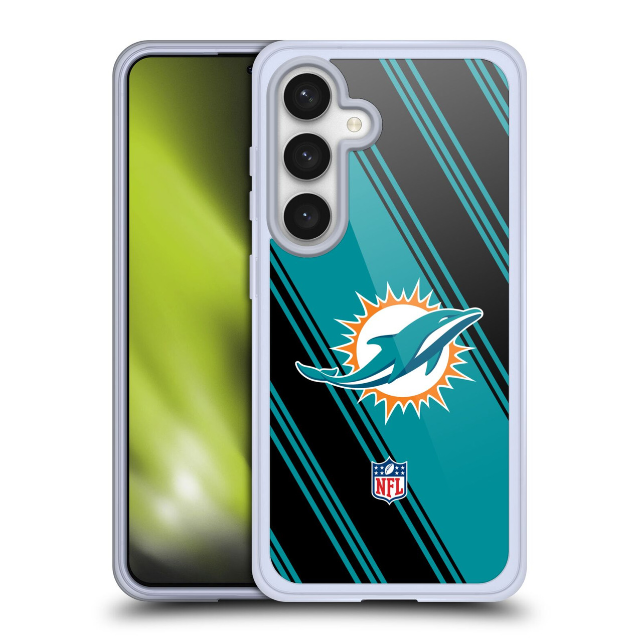 Head Case Designs NFL Miami Dolphins Artwork Stripes Soft Gel Case for Samsung Galaxy S24 5G