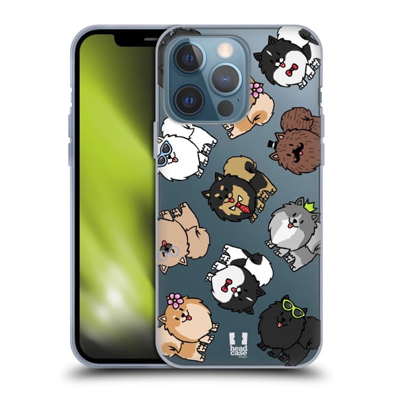 Head Case Designs Dog Breed Patterns Pomeranian Soft Gel Case Compatible with Apple iPhone 13 Pro