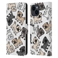 thumbnail image 1 of Head Case Designs Dog Breed Patterns Pug Leather Book Wallet Case Cover Compatible with Apple iPhone 15, 1 of 6