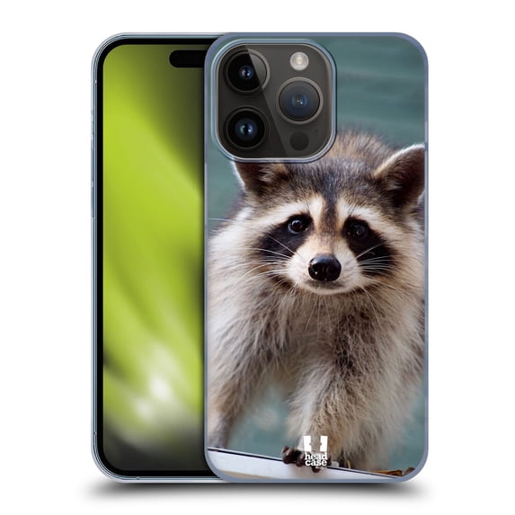 Head Case Designs Famous Animals Baby Raccoon Hard Back Case Compatible with Apple iPhone 15 Pro