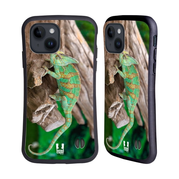 Head Case Designs Famous Animals Chameleon Hybrid Case Compatible with Apple iPhone 15