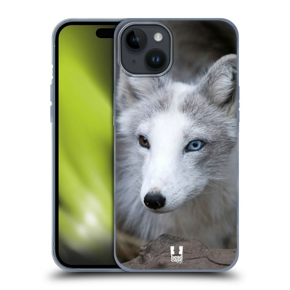 Head Case Designs Famous Animals Coloured Eye Arctic Fox Soft Gel Case Compatible with Apple iPhone 15 Plus