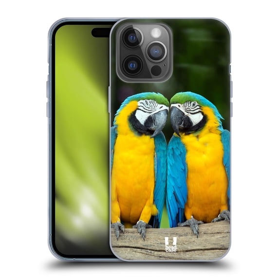 Head Case Designs Famous Animals Colourful Macaw Parrot Couple Soft Gel Case Compatible with Apple iPhone 14 Pro Max