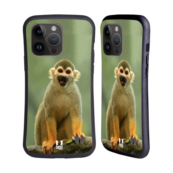 Head Case Designs Famous Animals Common Squirrel Monkey Hybrid Case Compatible with Apple iPhone 15 Pro Max