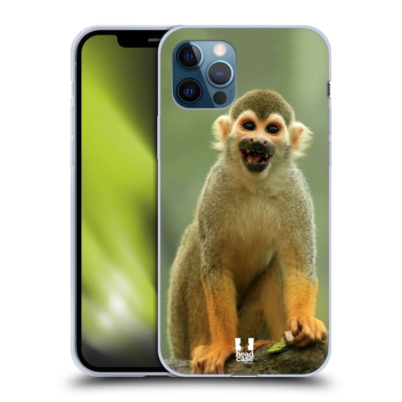 Head Case Designs Famous Animals Common Squirrel Monkey Soft Gel Case Compatible with Apple iPhone 12 / iPhone 12 Pro