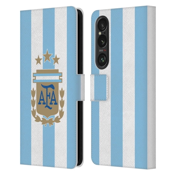 Head Case Designs Officially Licensed Argentina National Football Team 2024/25 Crest Kit Home Leather Wallet Case Compatible with Sony Xperia 1 VI 5G
