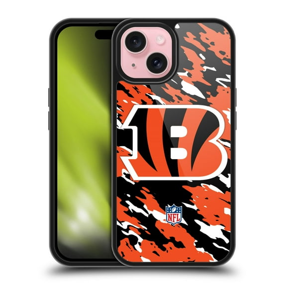 Head Case Designs NFL Cincinnati Bengals Logo Camou Gel Armour Case For Apple iPhone 15